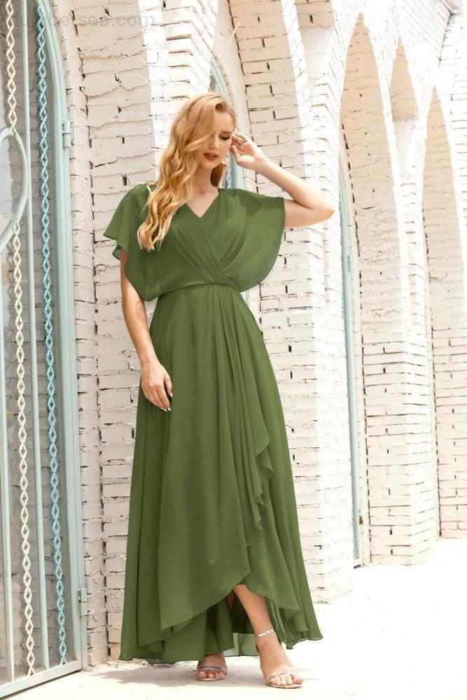 Zapdress Mother of The Bride Dresses Plus Size V-Neck Floor Length Formal Prom Dress for Wedding Guest 28020 (ZD17058)