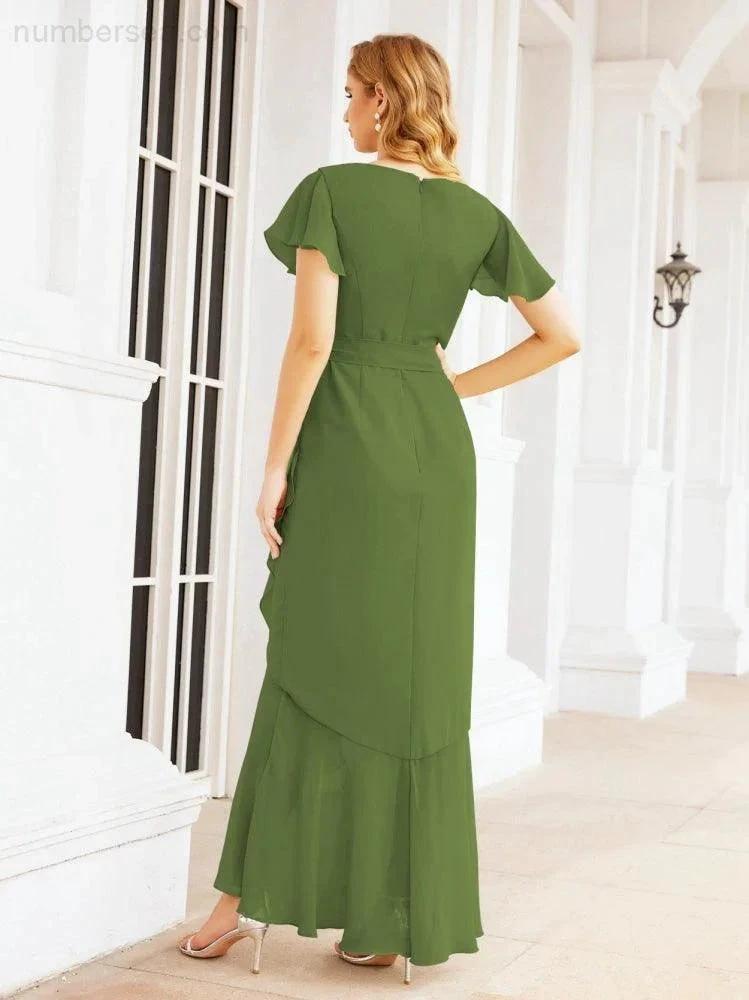 ZapDress Ruffled Bridesmaid Dresses Mermaid Formal Violin Evening Party Prom Gowns 28042 (ZD16997)