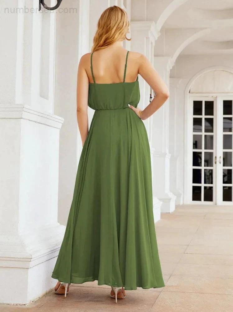 ZapDress Halter Long Bridesmaid Dresses Formal A line Juniors Dress 28029 (ZD17029)