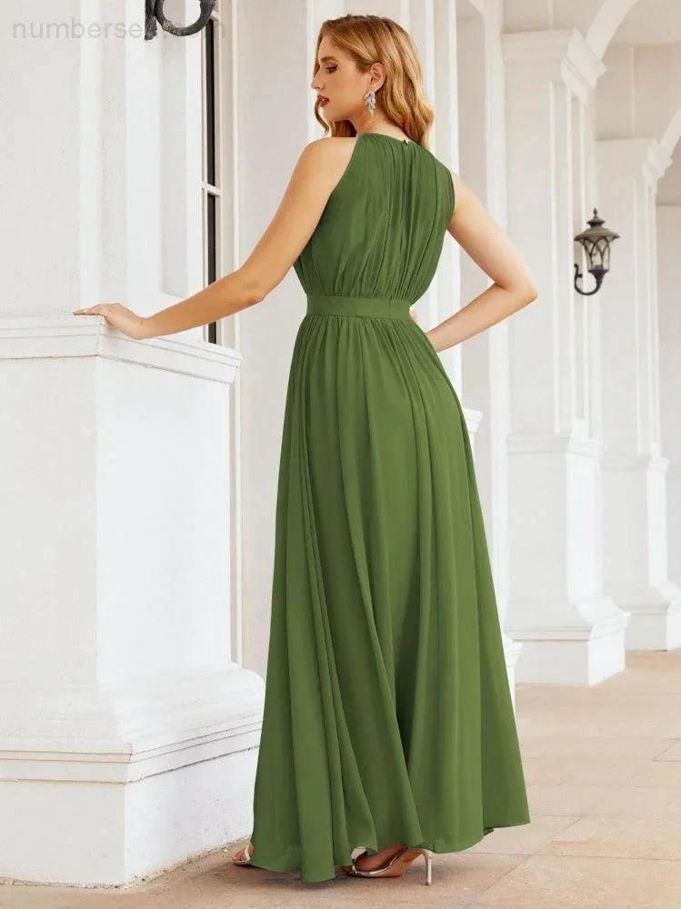 ZapDress Halter Bridesmaid Dress Empire Waist Formal Evening Prom Gown for Mother of The Bride 28030 (ZD17026)