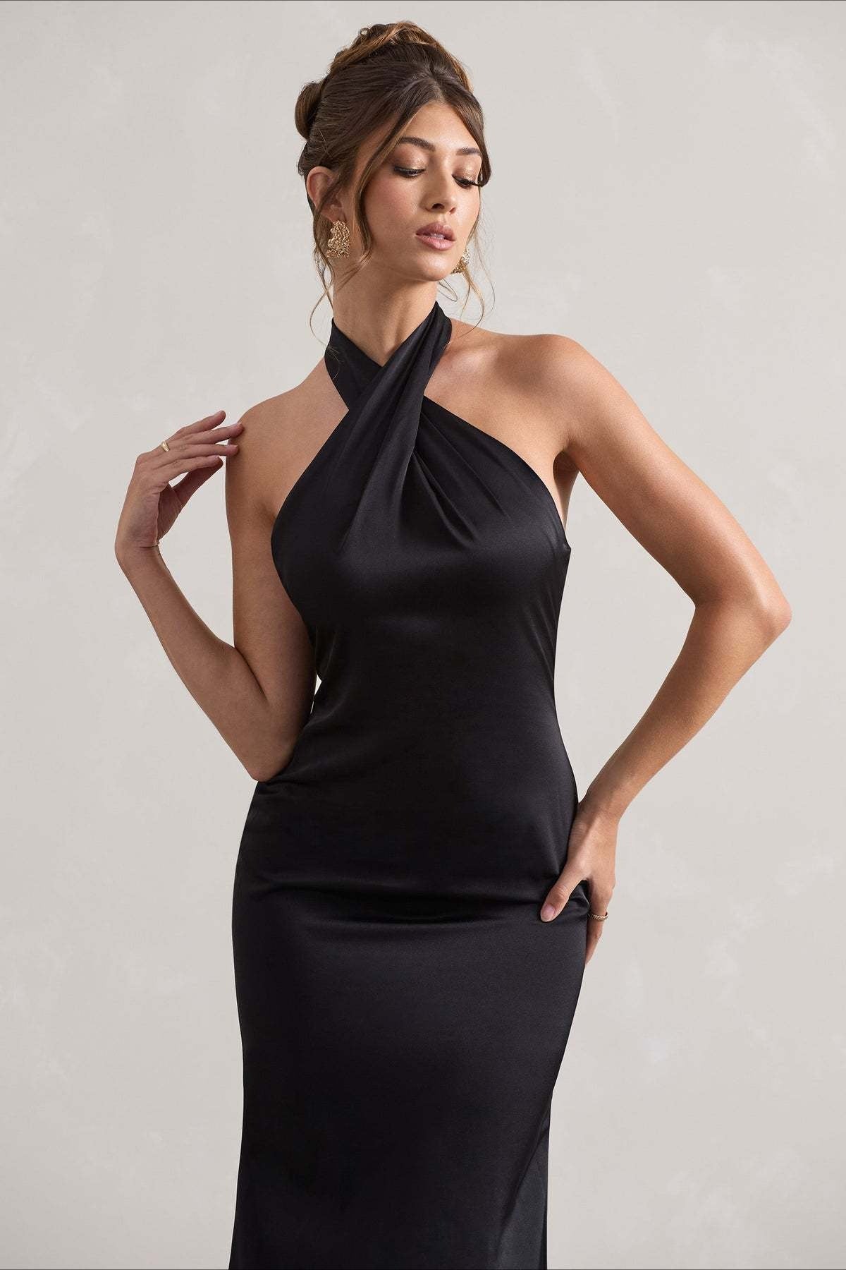 Slim Fit Halter Dress with Relaxed Fit and Seasonal Wardrobe Essential