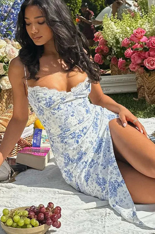 Sleeveless Split Maxi Floral Dress - View 4 | FashionDia