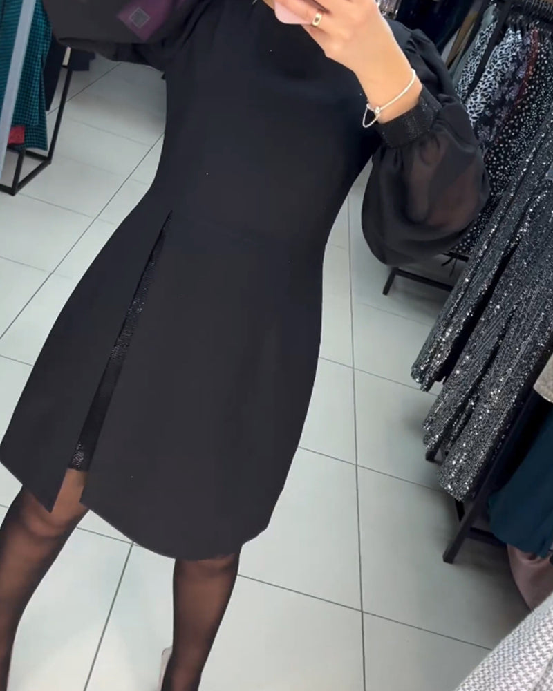 Catalina Chic Dress Stylish Lantern Sleeves Silhouette Collection