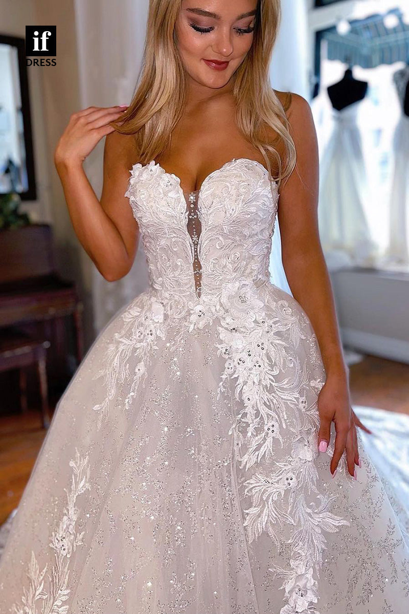 71026 Classic Off-Shoulder A-Line Lace Appliques Boho Wedding Dress