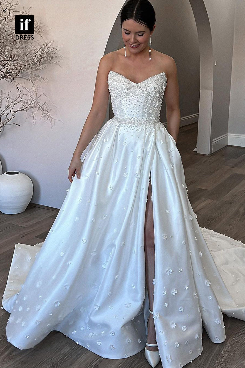 71045 - Wonderful Off-Shoulder A-Line Appliques Boho Wedding Dress