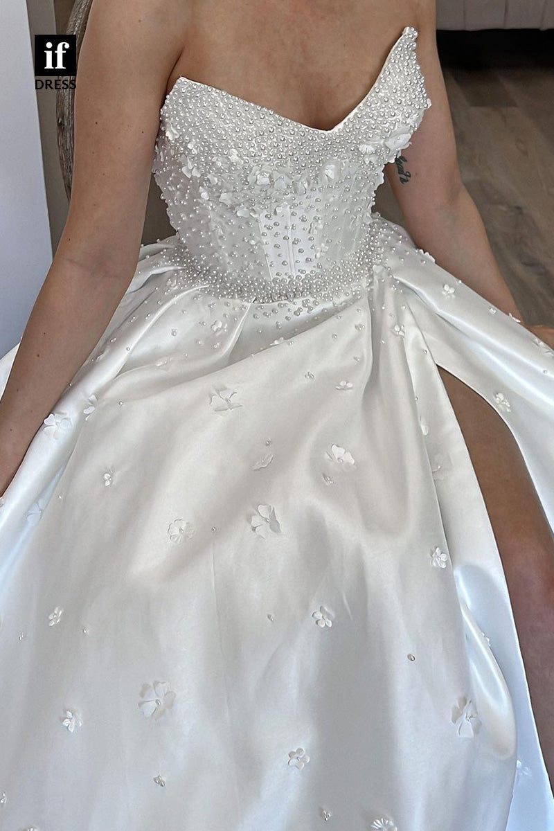 71045 - Wonderful Off-Shoulder A-Line Appliques Boho Wedding Dress