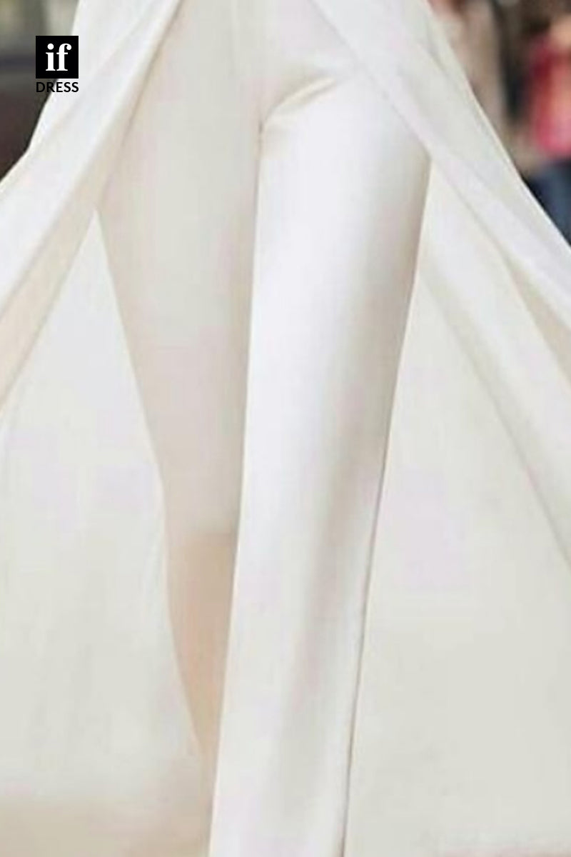 71095 - Jumpsuits/Rompers Long Sleeves Appliques Detachable Sweep Wedding Gown