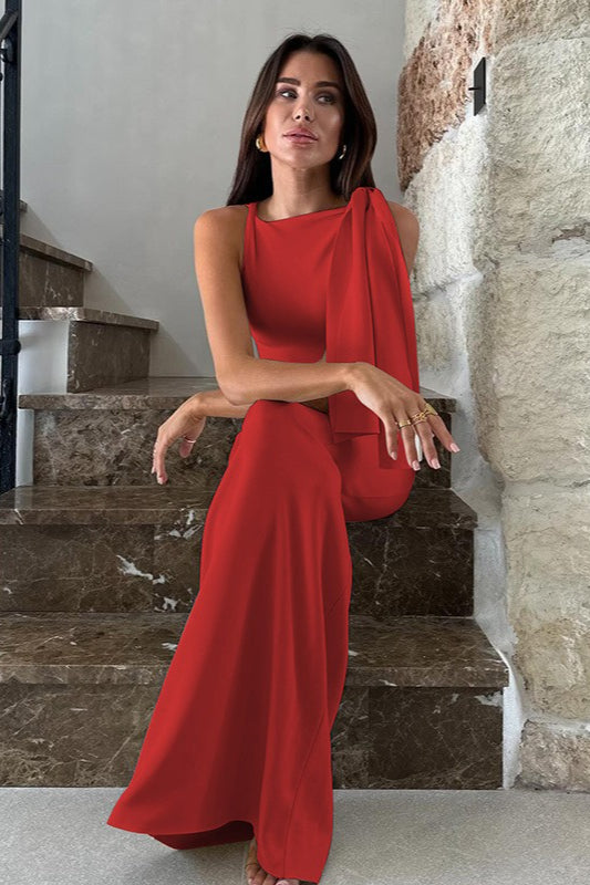 Solid Color Asymmetric Work Dress - View 8 | VelvetHem
