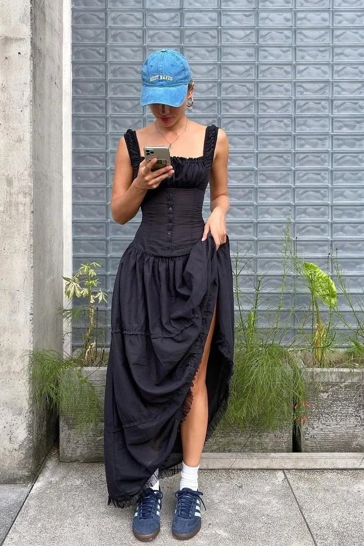 Beach Cotton Tank Maxi Dress - View 4 | FashionDia