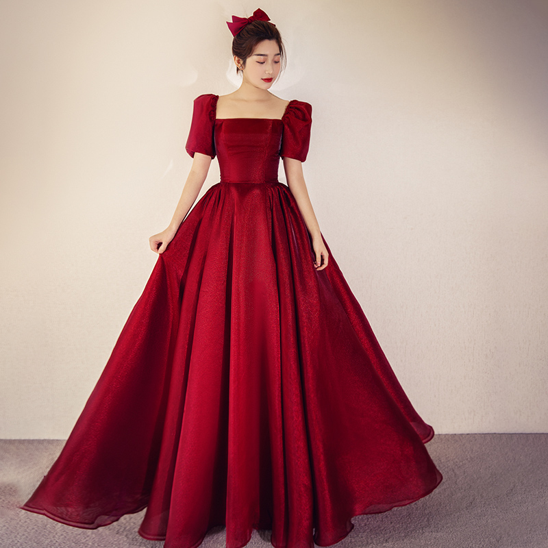 Red Satin Long Prom Dress Red Evening Dress