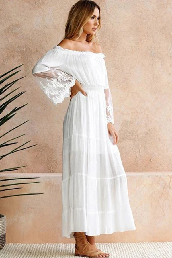 Flare Sleeve Off Urban Dress for Smart Casual Fashion Boutique Fashion Style