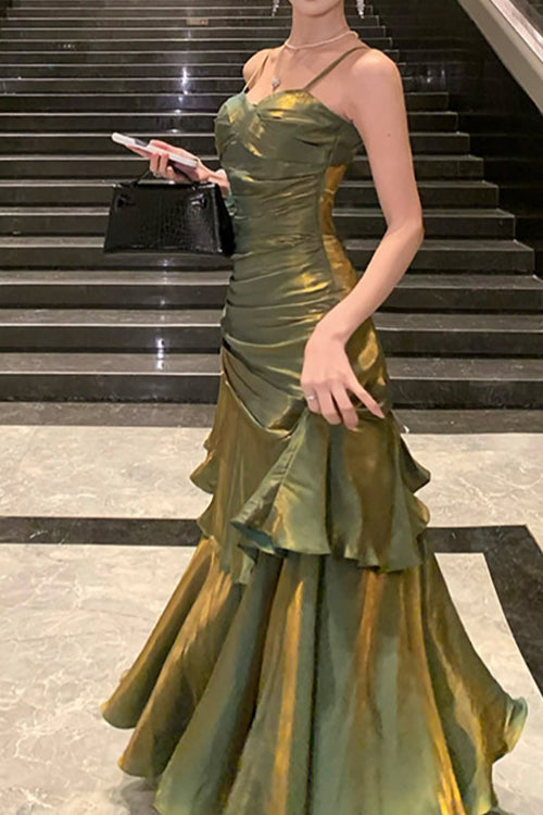 Chiffon Spaghetti Strap Maxi Dress
