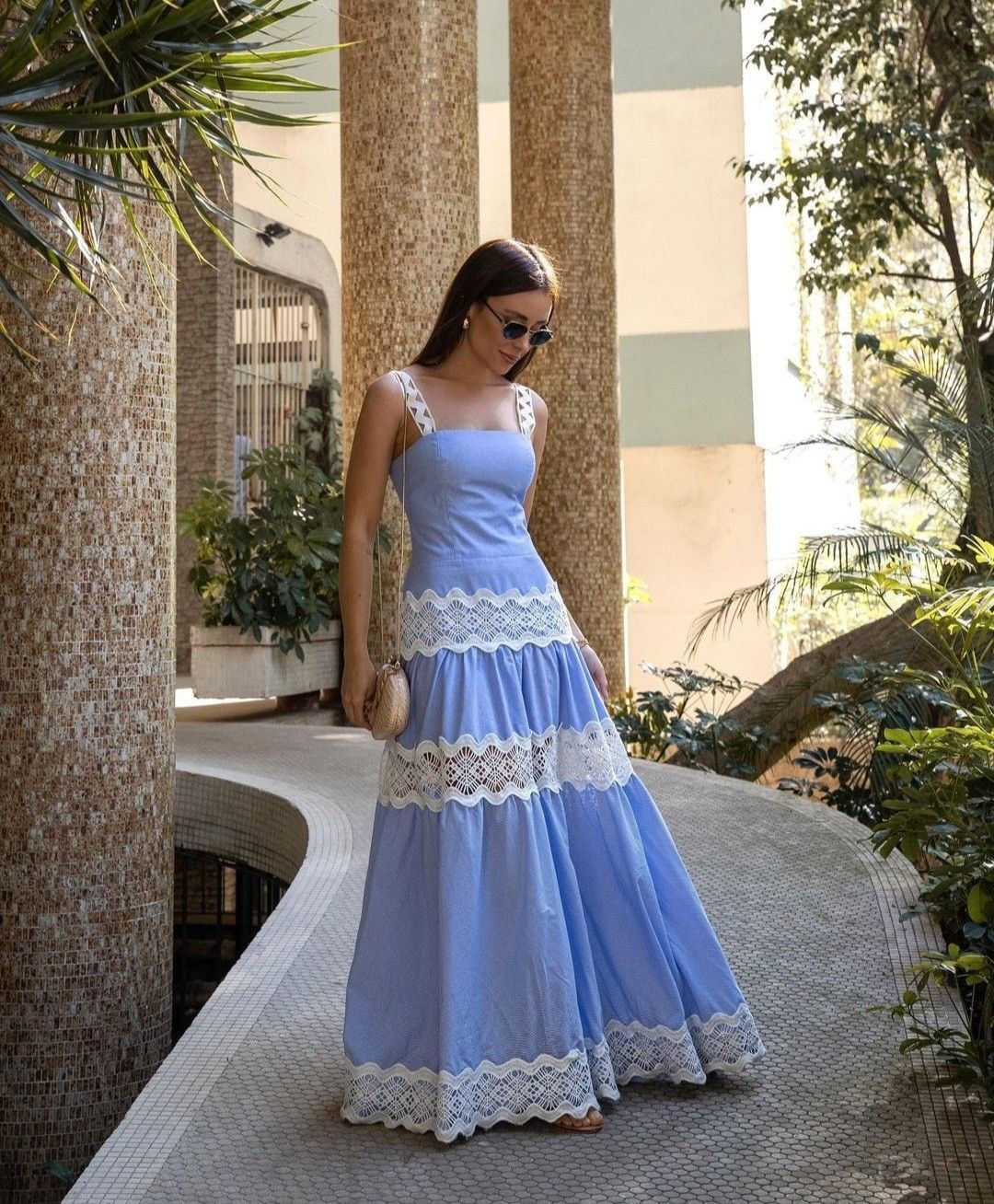 Chic Eyelet Embroidery Straps Prom Dress,Boho Dress - View 2 | FashionDia