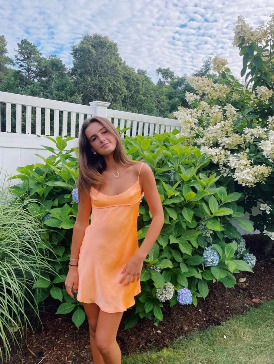 Cute Orange Homecoming Dress Back To School Dress Y2833 by simplepromdress