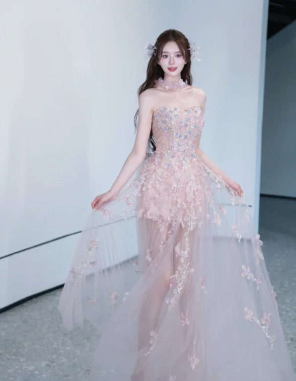 Strapless Tulle Prom Party Dress Birthday Dress Evening Dress - FashionDia