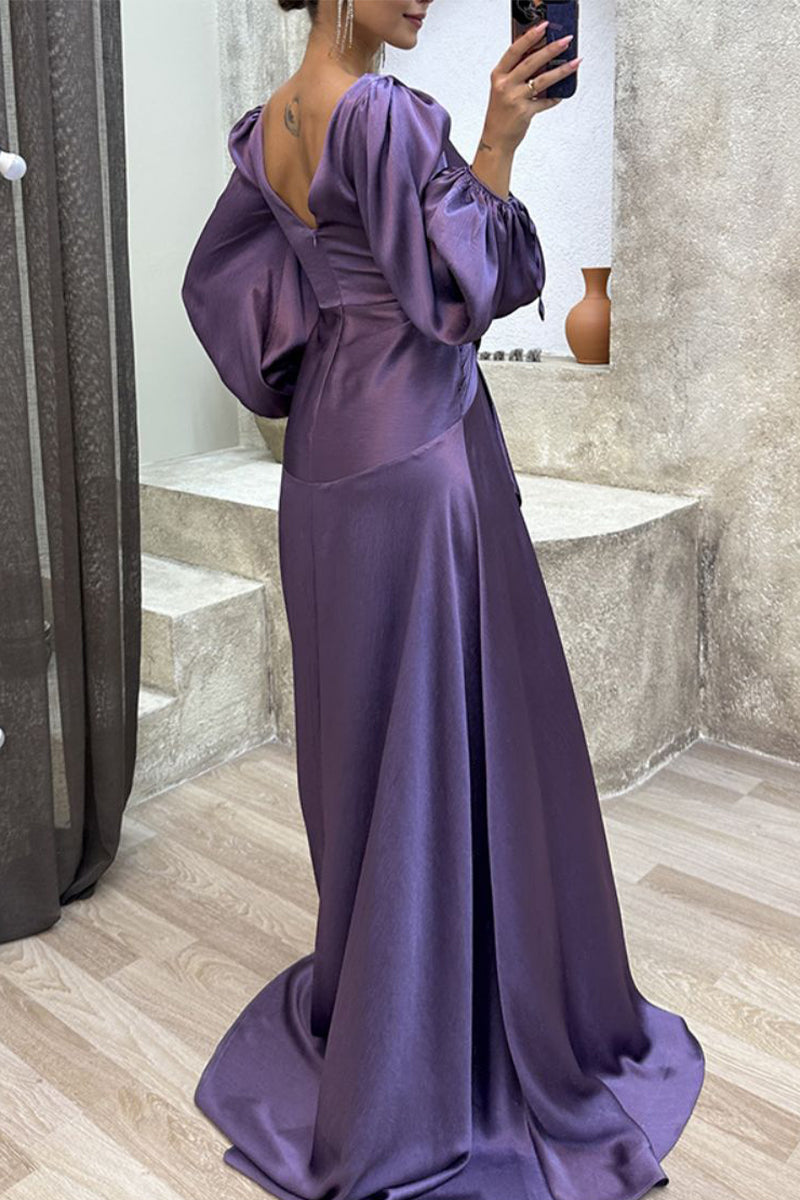 Elegant Formal Solid Fold V Neck Evening Dresses(3 Colors) - View 7 | VelvetHem