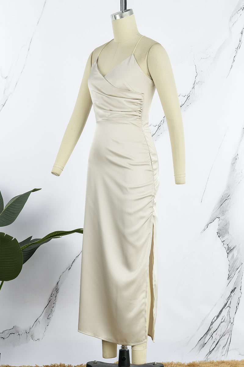 Sexy Simplicity Solid Backless V Neck Evening Dress Dresses(4 Colors) - View 10 | VelvetHem