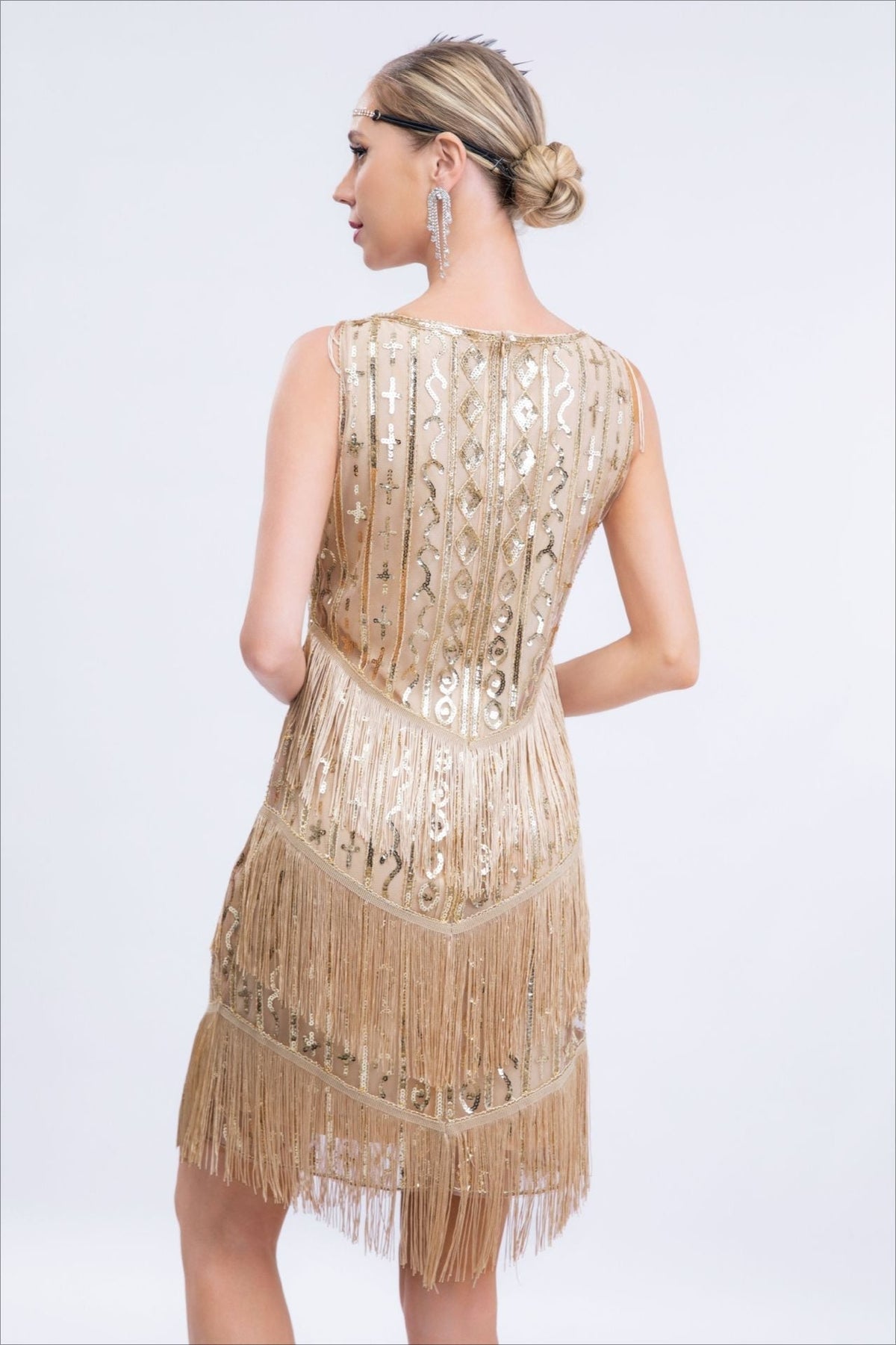Vintage Sequin Fringe Party Dress - View 7 | VelvetHem