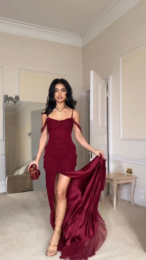 Sexy Slit Mermiad Prom Dress Long Chiffon Evening Dress Party Gown Y7547 - View 4 | VelvetHem