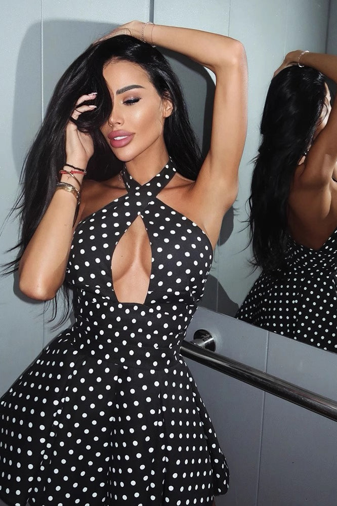 Elegant Fl Polka Dots Dress for Modern Fashion Wear Boutique Fashion Style