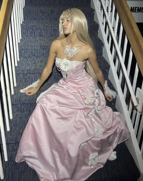 Pretty Ball Gown Strapless Pink Long Satin Prom Dresses Formal Evening Dress - View 4 | FashionDia