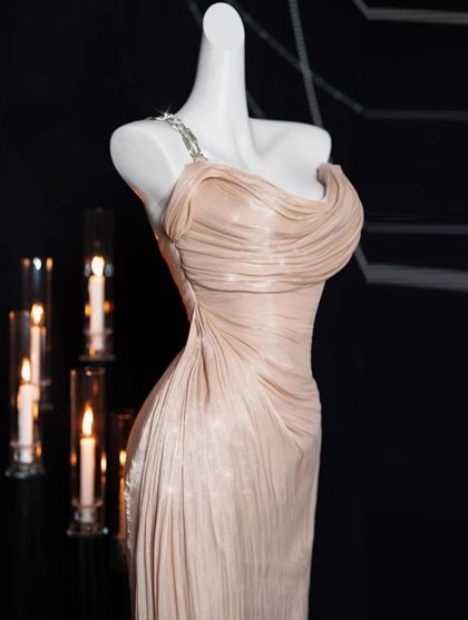 Pretty Pink One Shoulder Sheath Prom Evening Dress Y8199 - View 2 | VelvetHem