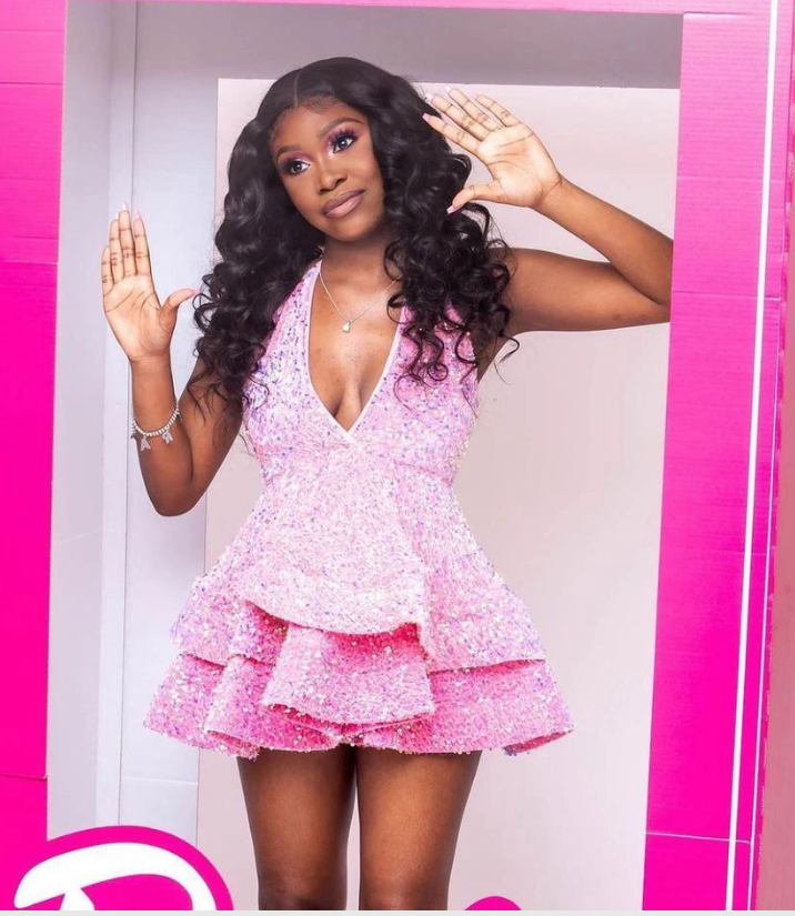Sweet Girl Sequin Party Dress V-Neck Ruffle Long Mini Dress Custom Back to School Dress - View 3 | FashionDia