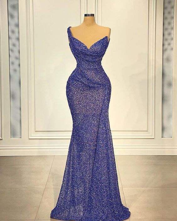 Blue Elegant Exquisite Evening Dress Floor Length Dubai Arabic Prom Dress Y4732 - View 2 | VelvetHem