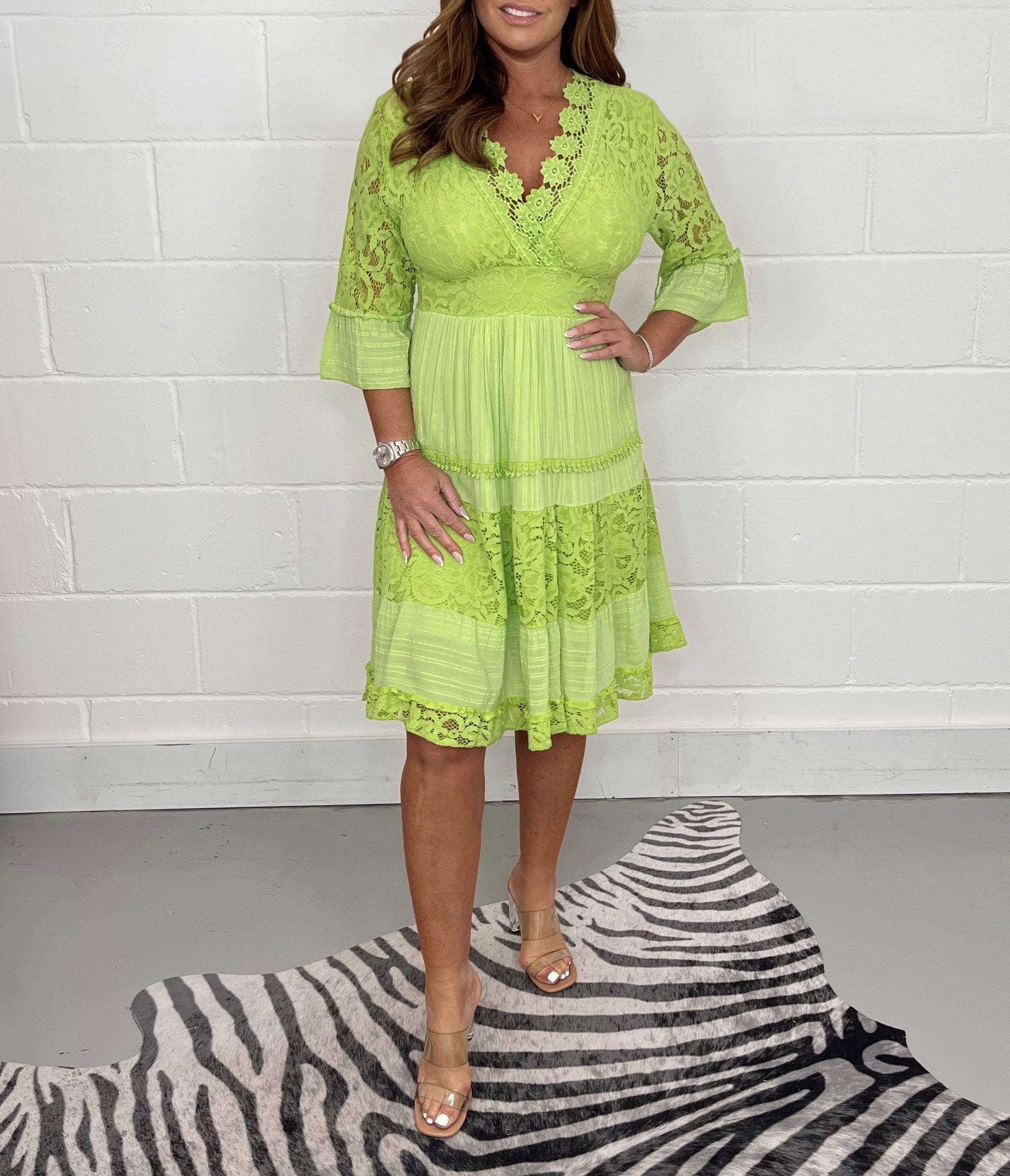 Tiziana Elevated Graceful Radiance Lace Crochet Dress Occasion Wear