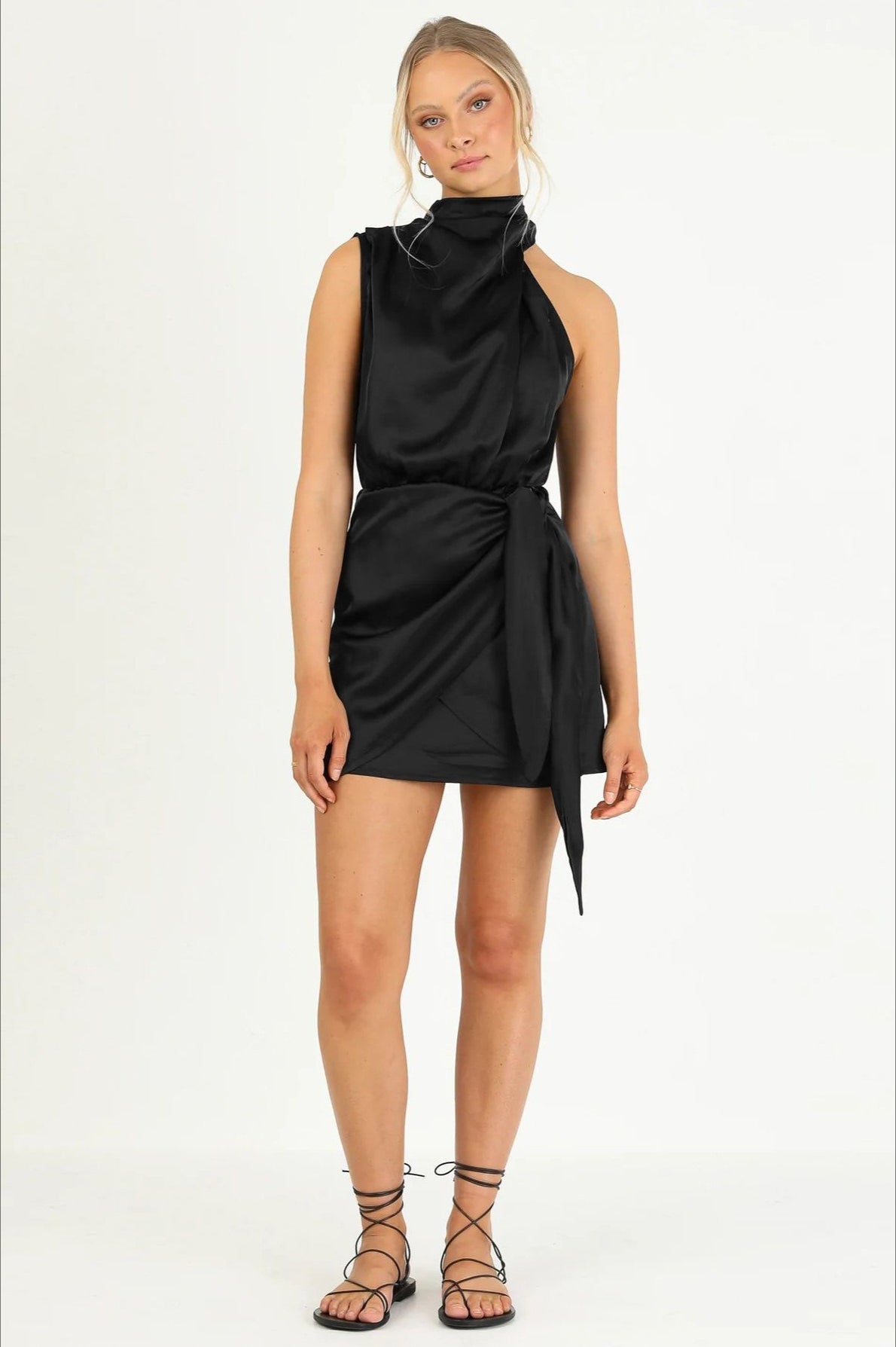 Halter Satin Silk Dress - View 8 | VelvetHem
