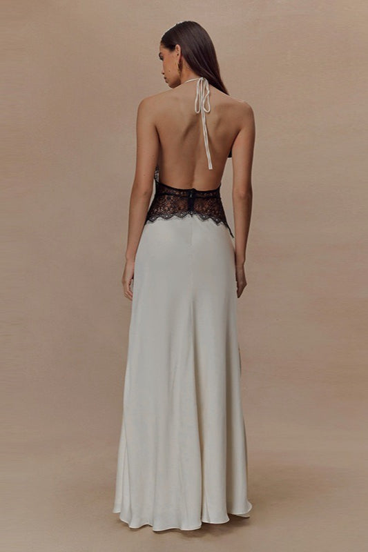 V Neck Backless Lace Dress - View 6 | VelvetHem