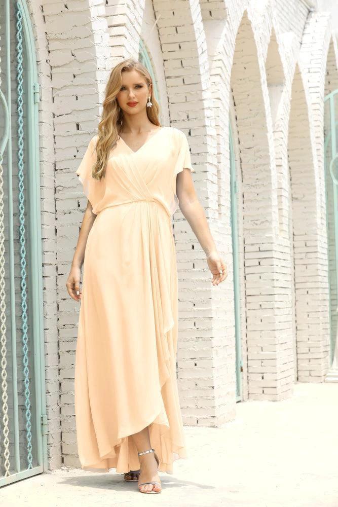 Numbersea Mother of The Bride Dresses Plus Size V-Neck Floor Length Formal Prom Dress for Wedding Guest 28020 by numbersea