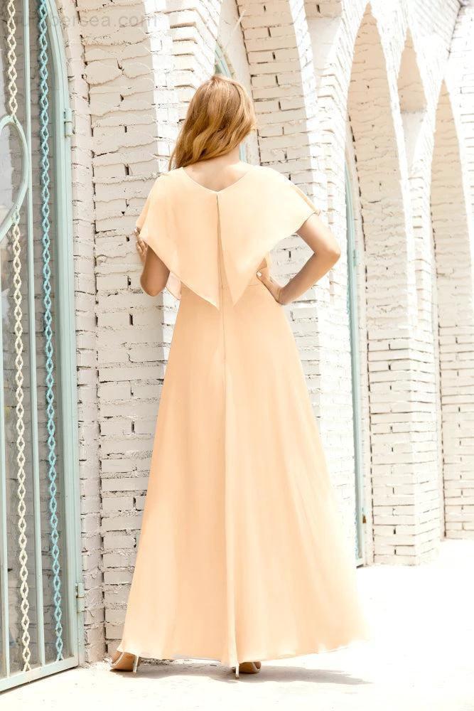 Zapdress Mother of The Bride Dresses Plus Size V-Neck Floor Length Formal Prom Dress for Wedding Guest 28020 (ZD17058)
