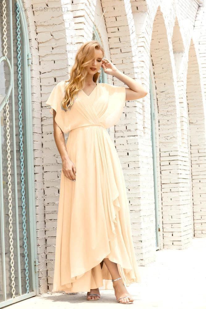 Zapdress Mother of The Bride Dresses Plus Size V-Neck Floor Length Formal Prom Dress for Wedding Guest 28020 (ZD17058)