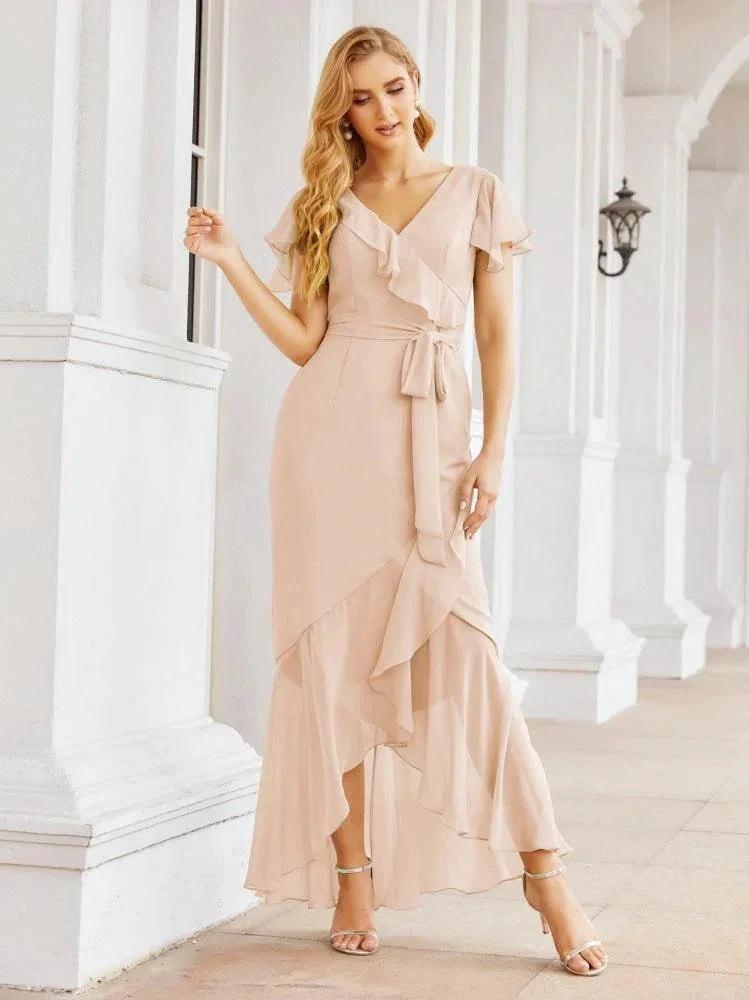 Numbersea Ruffled Bridesmaid Dresses Mermaid Formal Violin Evening Party Prom Gowns 28042 by numbersea