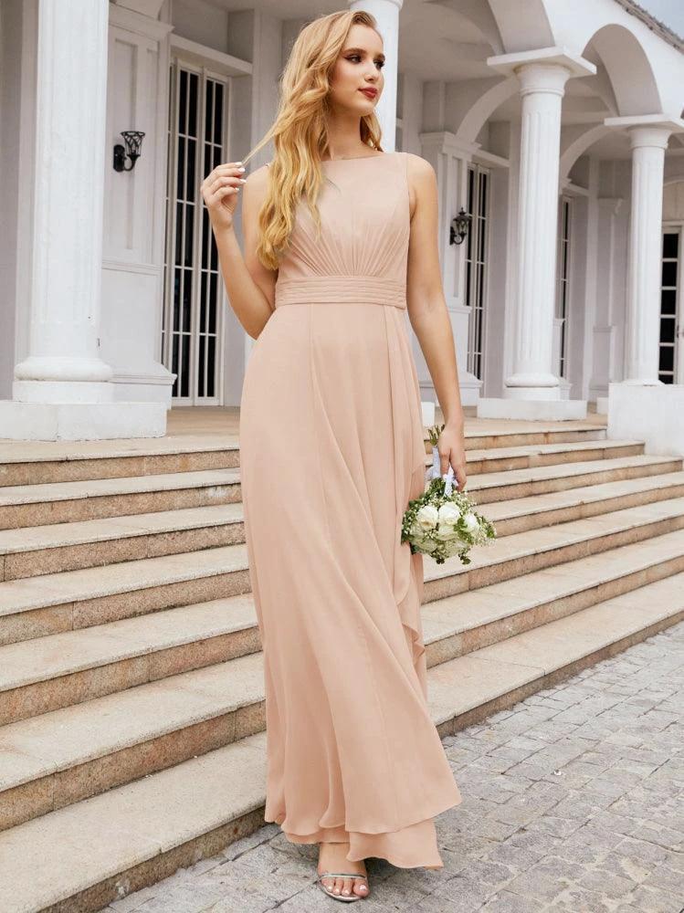Numbersea Bridesmaid Dresses for Wedding Ruffles Long Formal Prom Gowns 28039 by numbersea