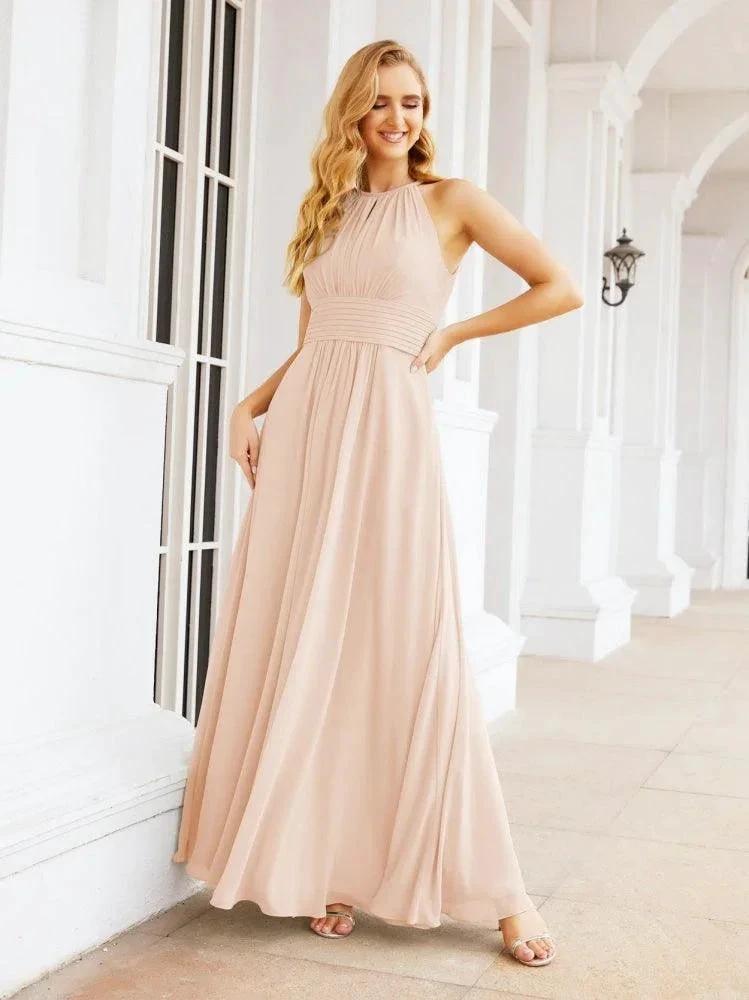 Numbersea Keyhole Bridesmaid Dresses Sleeveless Formal Evening Party Prom Gowns 28043 by numbersea