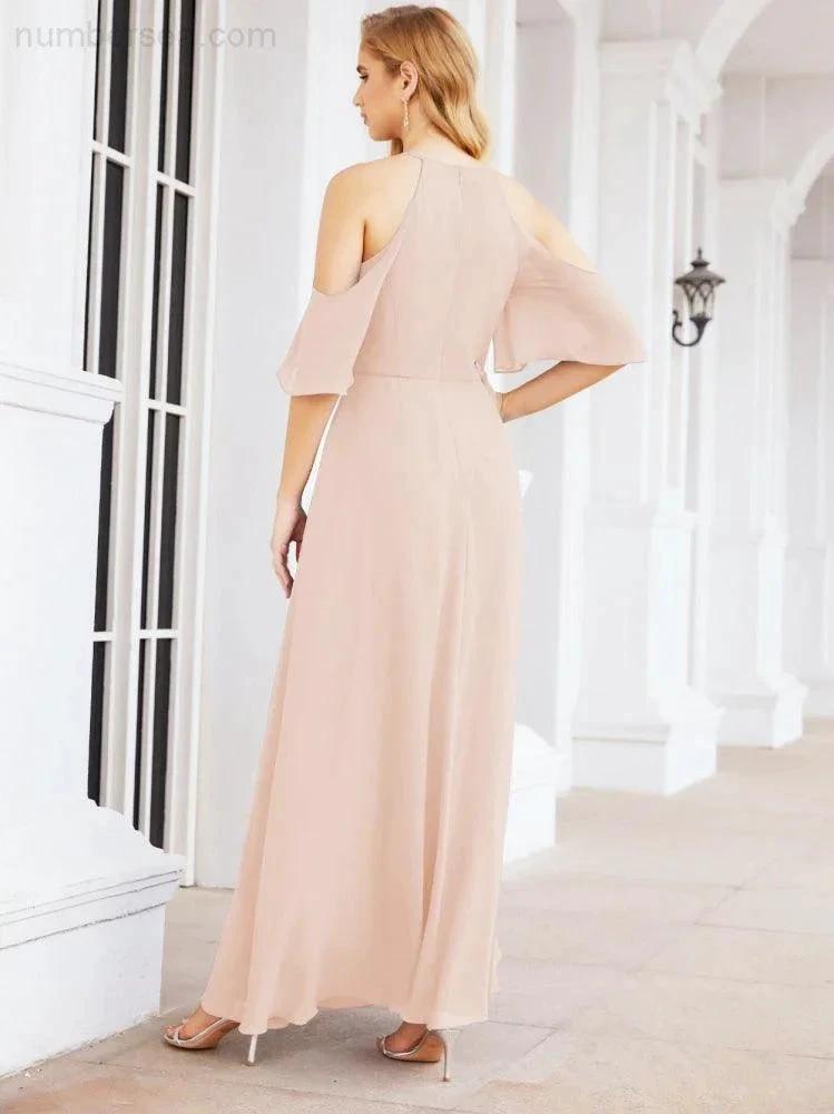 ZapDress Cold Shoulder Bridesmaid Dresses A-Line Long Formal Evening Gowns 28074 (ZD17048)