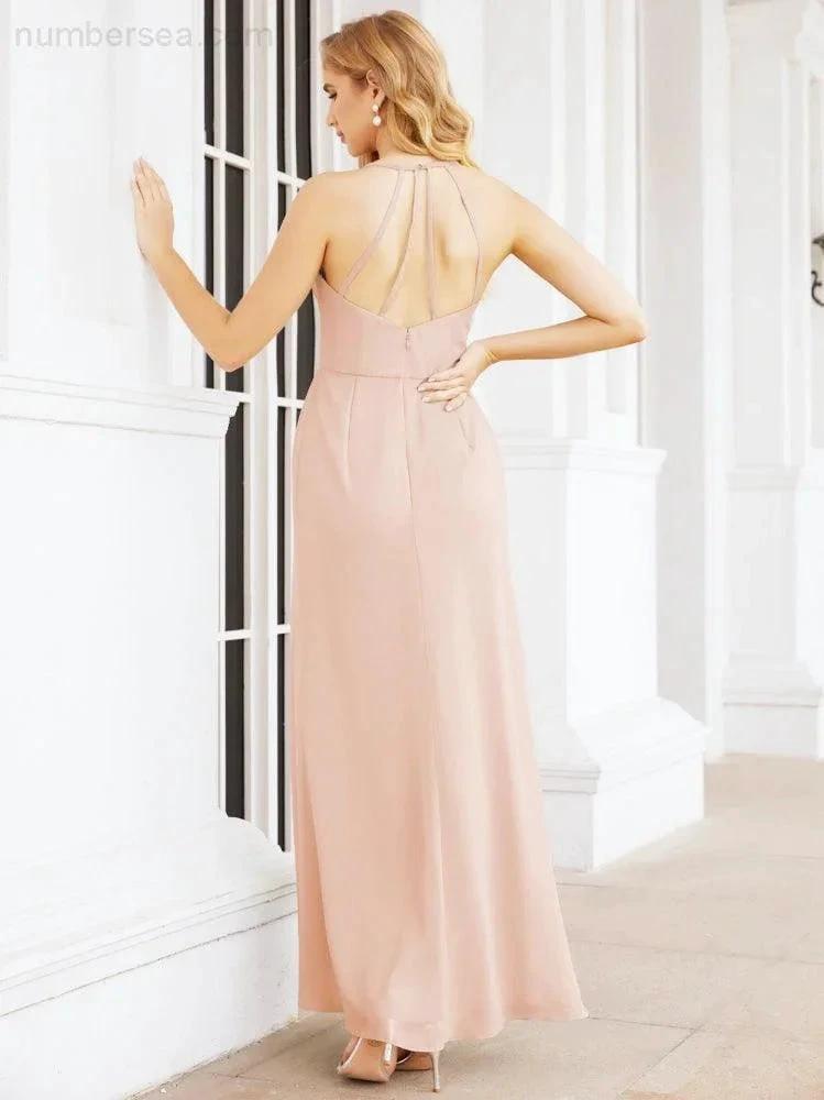 ZapDress Spaghetti Strap Bridesmaid Dresses V-Neck Long A-Line Formal Prom Gowns 28063 (ZD17045)