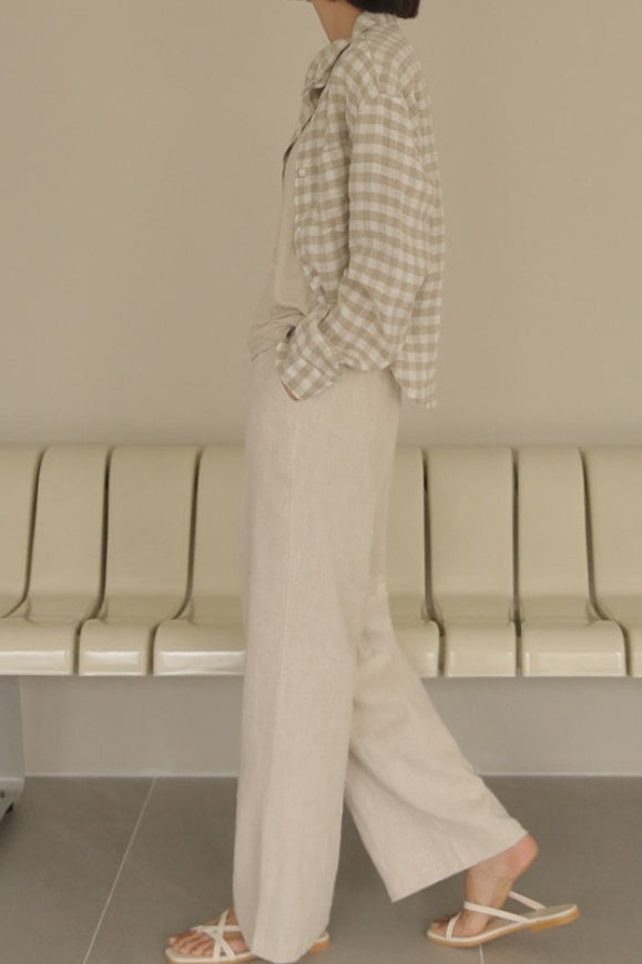 Casual Check Pocket Blouse