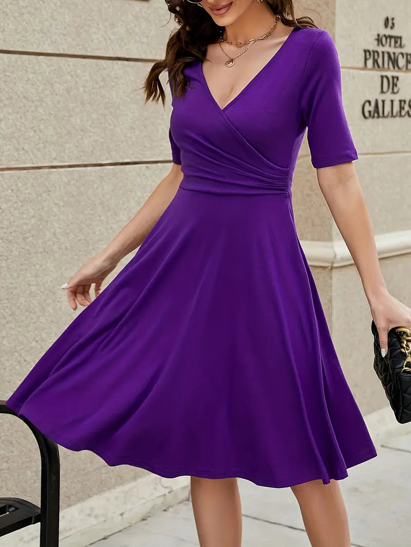 Yesenia Minimalist Women's Knee Length Summer Dress Midi Statement Occasion Edit