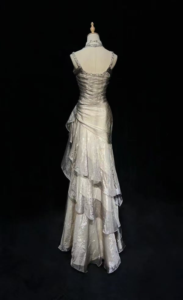 Elegant Layered A Line Evening Dress Long Prom Dress Y7776 - View 2 | VelvetHem
