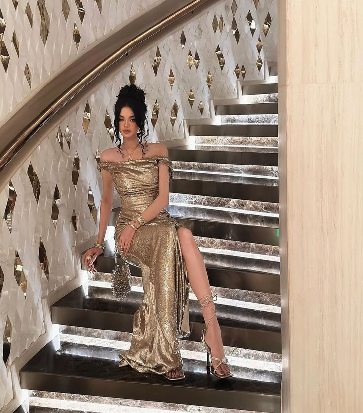 Off Shoulder Sparkling Birthday Dress Long Evening Party Dress J8314