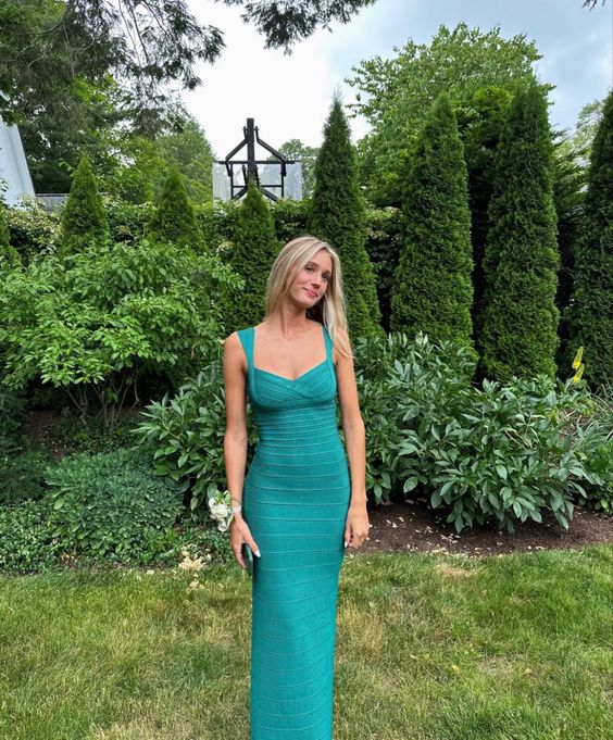 Elegant Sheath Green Sleeveless Prom Dress,Trendy Prom Gown