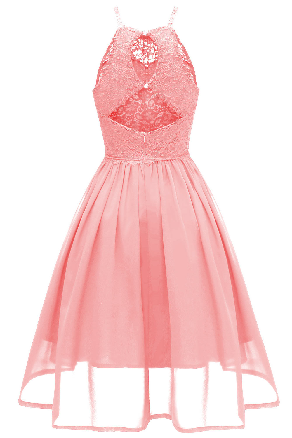 Pink Cut Out A-line Homecoming Dress - Fashionpara