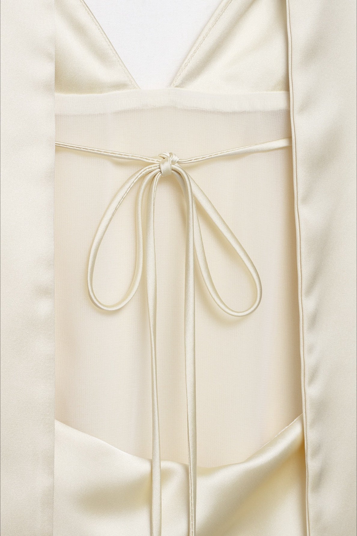 Halter Satin Sash Silk Dress - View 3 | VelvetHem