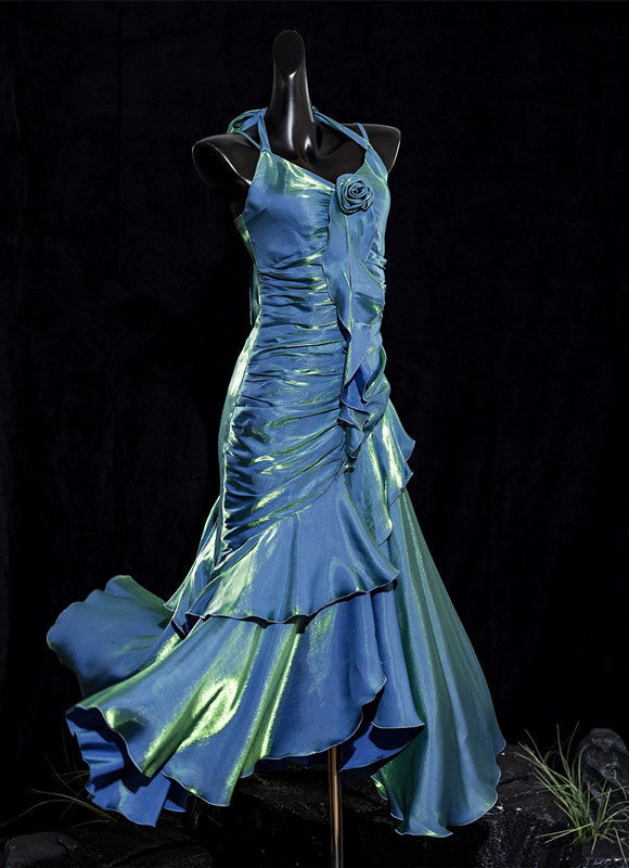 2025 Vintage Mermaid Spaghetti Straps Ice Blue Long Length Prom Dresses Birthday Outfits - View 2 | FashionDia
