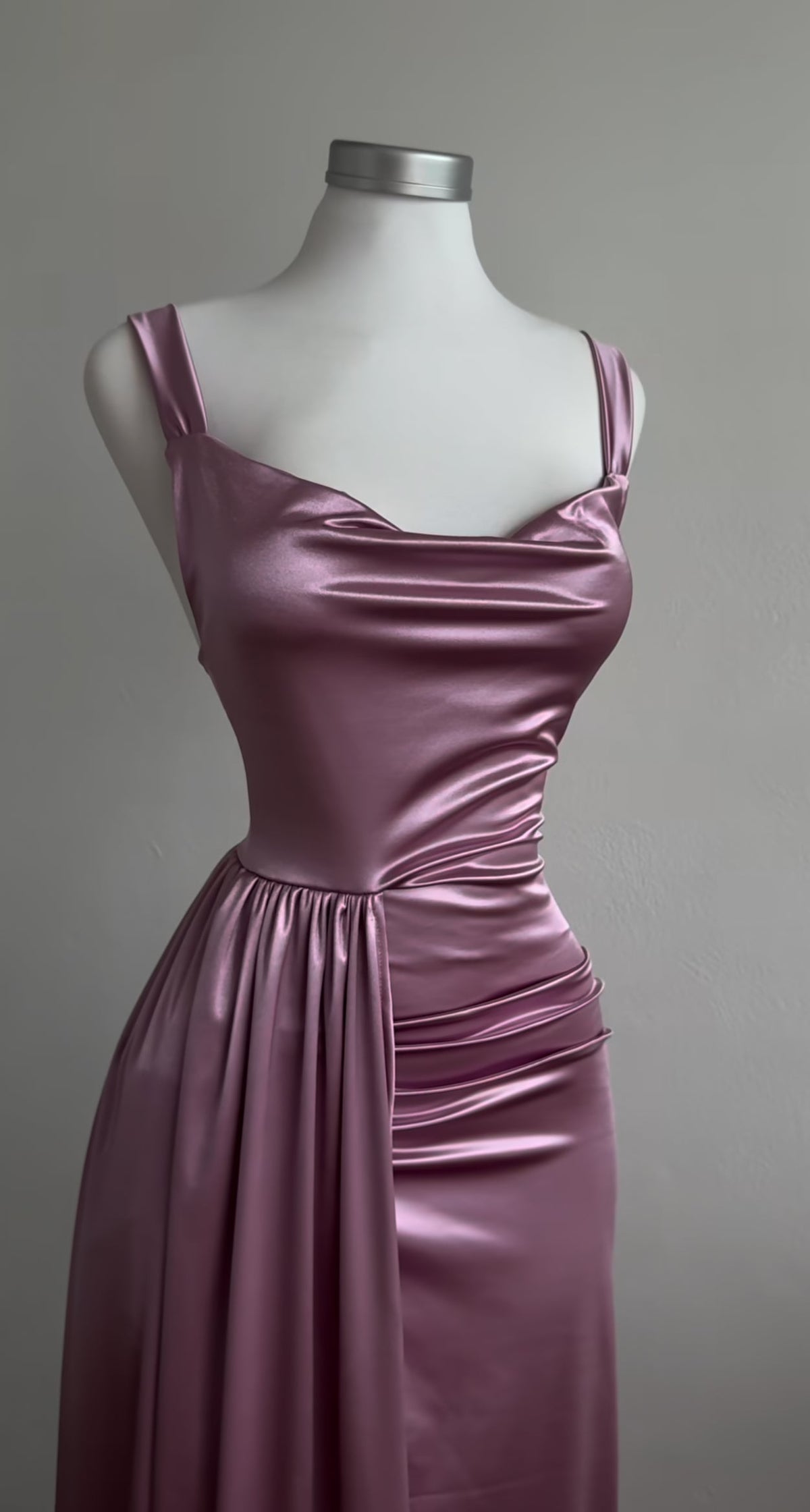 Pink Satin Long Prom Dress Satin Evening Dress J8600