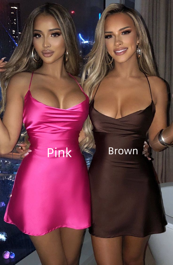 Sexy Spaghetti Straps Satin Sheath Short Cocktail Dress Formal Graduation Homecoming Dress D053