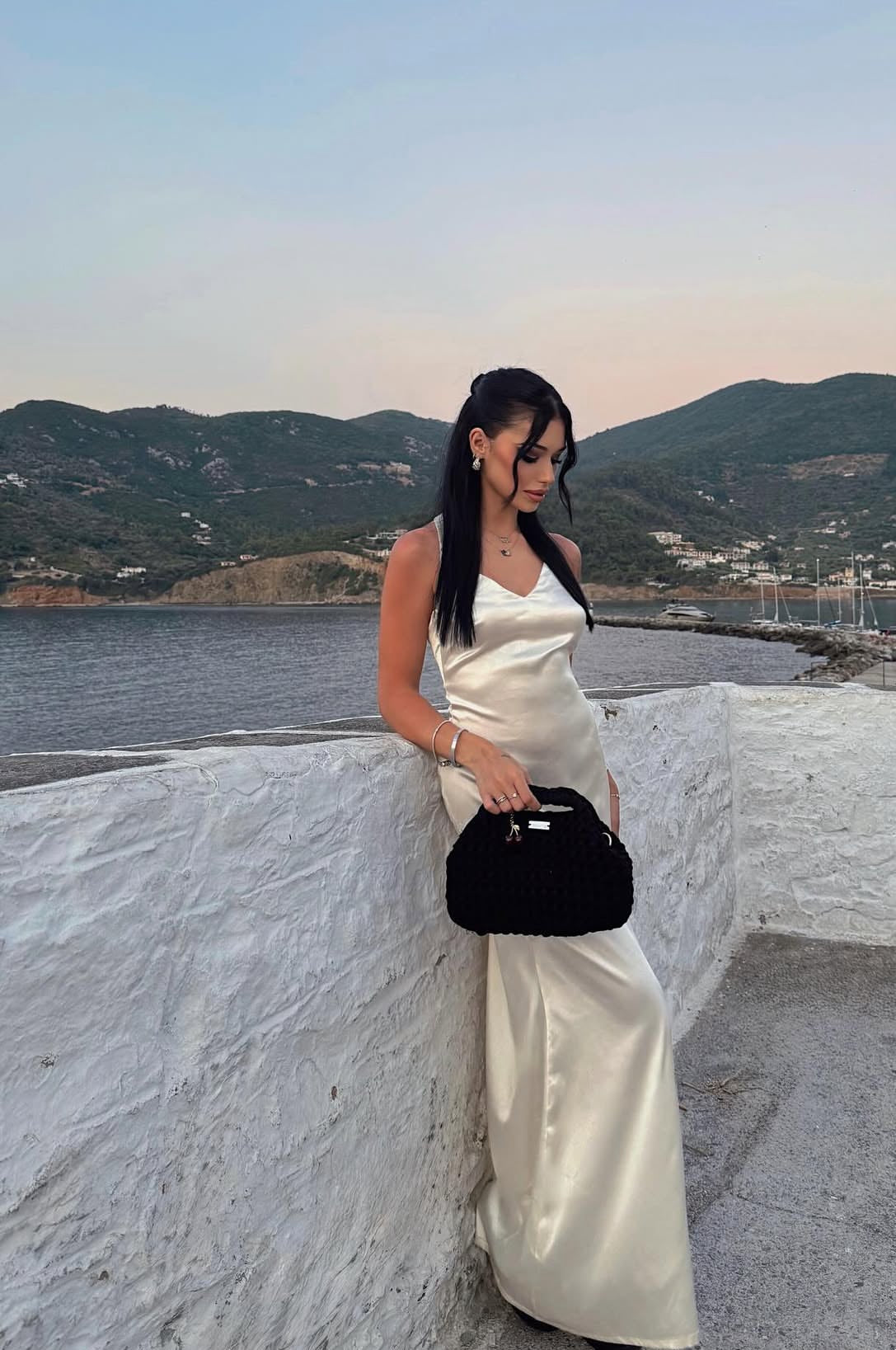 Ivory Satin Mermaid Long Prom Dress Formal Evening Dress